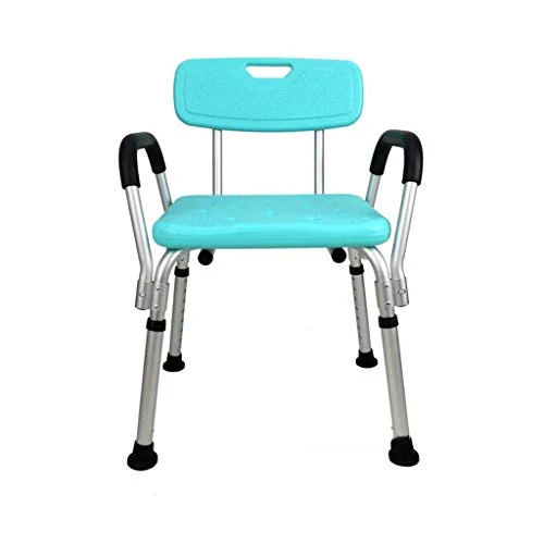 XD Sgabello da Bagno Blu Bagno Sedia da Bagno Sgabello da Bagno Regolabile Altezza con Grande Pad Antiscivolo Sgabello Leg...