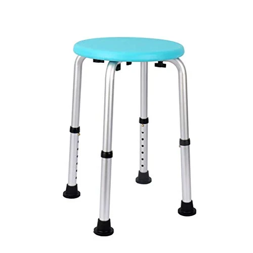 XD Sgabello da Bagno Blu Bagno Sedia da Bagno Sgabello da Bagno Regolabile Altezza con Grande Pad Antiscivolo Lega di Allu...