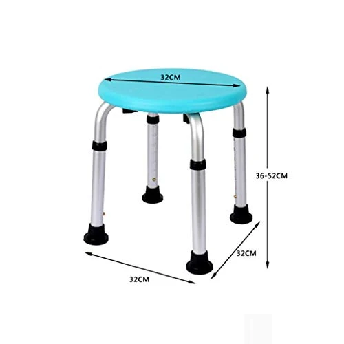 XD Sgabello da Bagno Blu Bagno Sedia da Bagno Sgabello da Bagno Regolabile Altezza con Grande Pad Antiscivolo Lega di Allu...