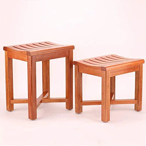 XD Sgabello da Bagno Sgabello da Bagno Sgabello Legno Sgabello da Pranzo Impermeabile Quercia Rossa Tavolo da Doccia Porta...