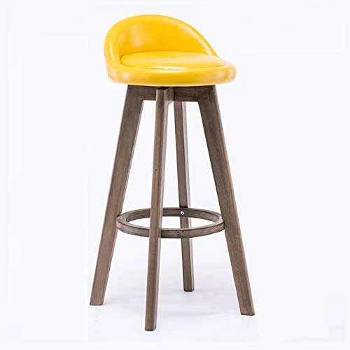 Sgabelli Da Bar, Sedia Da Bar Semplice Legno Con Schienale Basso, Con Sedile PU E Girevole 360 Gradi, Per Cucina Domestica...