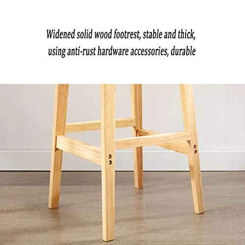 XEWNEGTZI Sgabello da Bar, Sedia da Bar Legno, con Tessuto di Lino E Schienale, per Ristoranti Bar Cucine Sgabello Alto da...