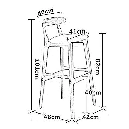 XEWNEGTZI Sgabello da Bar, Sedia da Bar Legno, con Tessuto di Lino E Schienale, per Ristoranti Bar Cucine Sgabello Alto da...