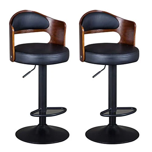 Xiaoli Legno Pelle 2Pcs Bar Chair Bar Sgabelli sedie di Metallo Regolabile Altezza sedie Sdraio Home Office Chair Cucina (...
