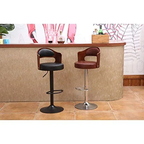 Xiaoli Legno Pelle 2Pcs Bar Chair Bar Sgabelli sedie di Metallo Regolabile Altezza sedie Sdraio Home Office Chair Cucina (...