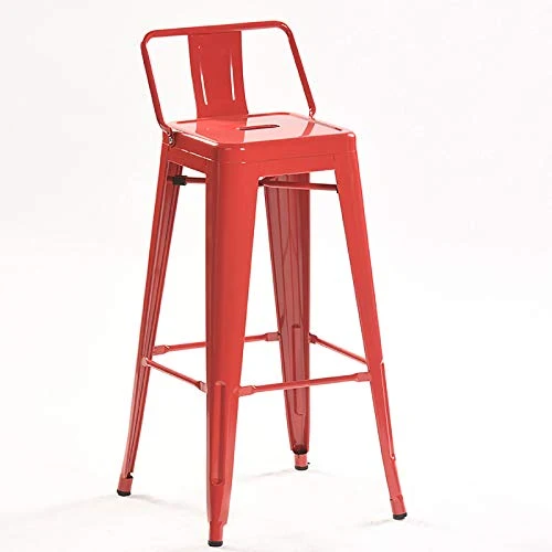 XIAOQIAO Sgabelli da Bar, sgabelli Alti 76 cm ad Altezza Fissa, con Comodo poggiapiedi e Schienale ergonomico, Gambe robus...