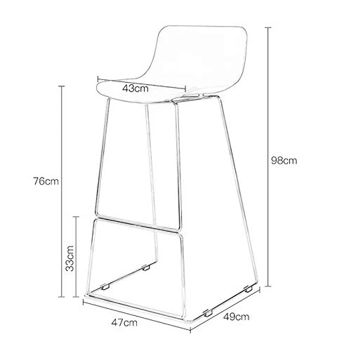 XIAOQIAO Sgabelli da Bar, sgabelli Alti 76 cm ad Altezza Fissa, Materiali PP rispettosi dell'ambiente e Gambe durevoli Met...