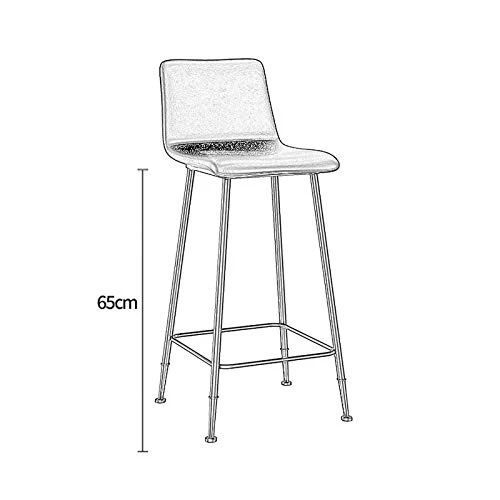 XIAOQIAO Sgabello da Bar Ferro, Sedia da Patio, sgabelli da banco, con Schienale Basso ergonomico e Comodo Cuscino, Stabil...