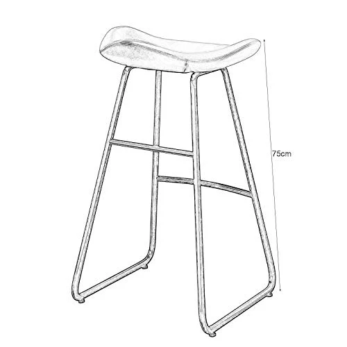 XIAOQIAO Sgabello da Bar, sgabelli da Bar Alti da Cucina Moderna da 75 cm, Sedia da Pranzo con Schienale su Gambe Metallo...