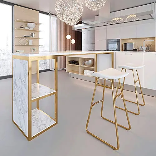 XIAOQIAO Sgabello da Bar, sgabelli da Bar Alti da Cucina Moderna da 75 cm, Sedia da Pranzo con Schienale su Gambe Metallo...