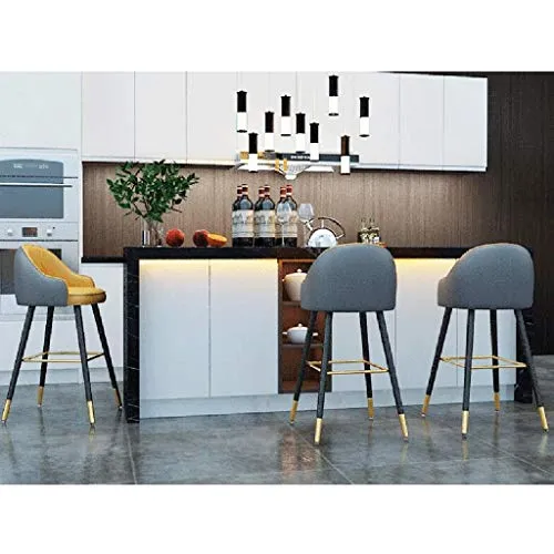 XIN CHANG LWH Iron Bar Sgabelli, Comodo Cuscino Pelle dello Schienale Piedi Metallo casa Sedia da Pranzo della Sedia del S...