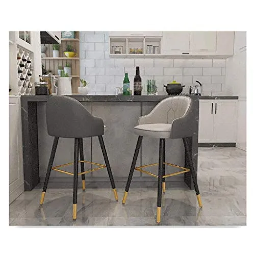 XIN CHANG LWH Iron Bar Sgabelli, Comodo Cuscino Pelle dello Schienale Piedi Metallo casa Sedia da Pranzo della Sedia del S...