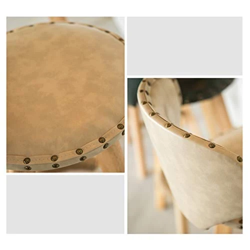 XIN CHANG LWH Sedia da Bar Rotante, Sedia da Reception Legno Cuscino Pelle Cerata ad Olio ad Alto Sgabello Adatto per rist...