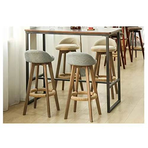 XIN CHANG LWH Sgabello da Sgabello, Sedia da Salotto Legno Stile retrò con Sgabello da Bar dello Schienale Cucina Sala da...