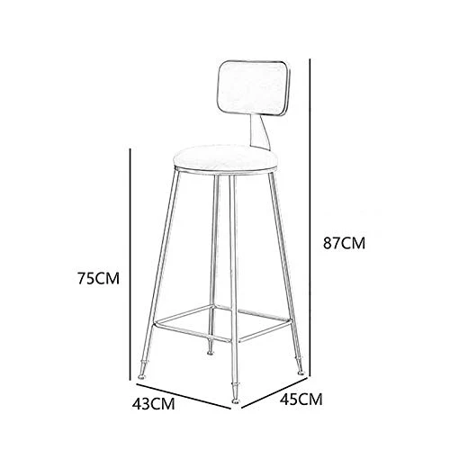 XINGLEI Sgabelli da Bar, sgabelli Alti, sgabelli da Bar Comodi dal Design ergonomico, con Schienale Alto e Gambe Metallo D...