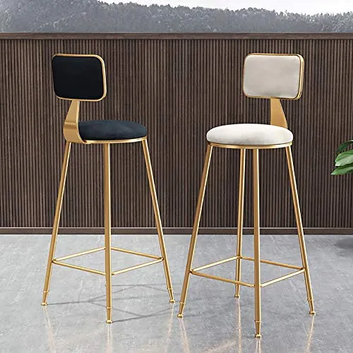 XINGLEI Sgabelli da Bar, sgabelli Alti, sgabelli da Bar Comodi dal Design ergonomico, con Schienale Alto e Gambe Metallo D...