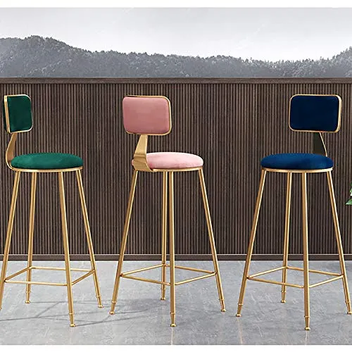 XINGLEI Sgabelli da Bar, sgabelli Alti, sgabelli da Bar Comodi dal Design ergonomico, con Schienale Alto e Gambe Metallo D...