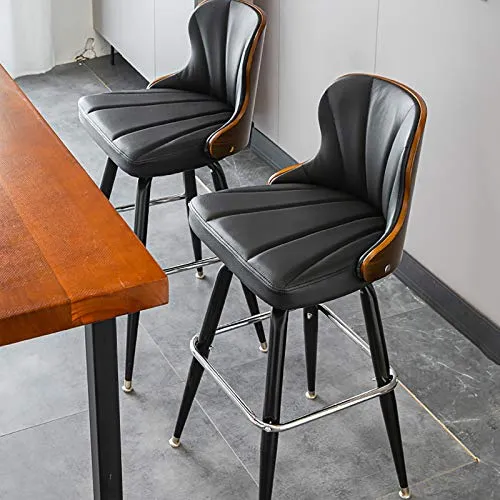 XINGLEI Sgabelli da Bar, Sgabello Alto ad Altezza Fissa, Design Contemporaneo, Sgabello Alto con Seduta ergonomica e Confo...