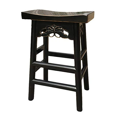 XLSQW Sgabello da Sella, sgabelli da Bar Sgabelli Classici Sedia da Cucina Sedia da Cucina Legno massello con poggiapiedi,...
