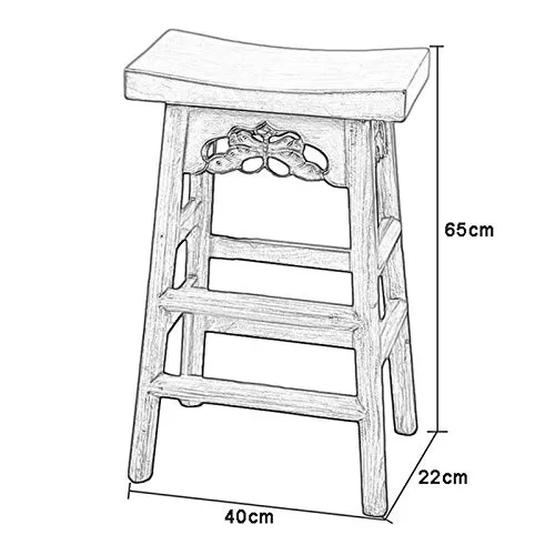 XLSQW Sgabello da Sella, sgabelli da Bar Sgabelli Classici Sedia da Cucina Sedia da Cucina Legno massello con poggiapiedi,...