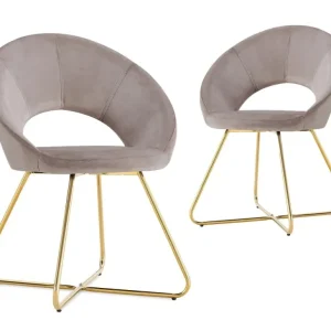 Set di 2 sedie di design velluto beige PETRA XS