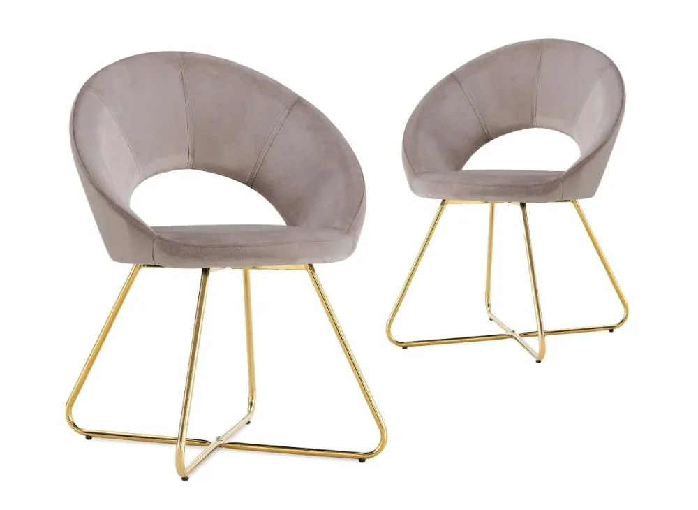 Set di 2 sedie di design velluto beige PETRA XS