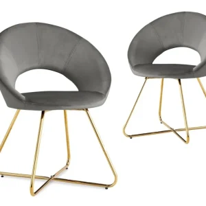 Set di 2 sedie di design velluto grigio PETRA XS