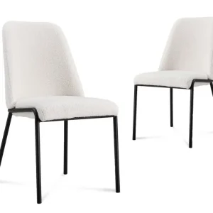 Set di 2 sedie effetto pelle di pecora bianca APRIL XS