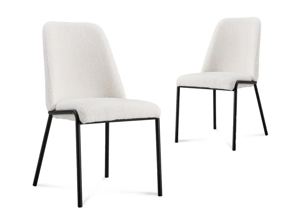Set di 2 sedie effetto pelle di pecora bianca APRIL XS