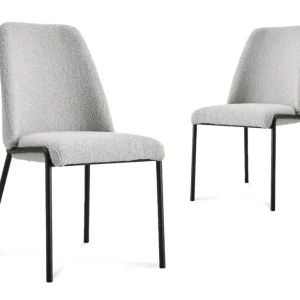 Set di 2 sedie effetto pelle di pecora grigia APRIL XS