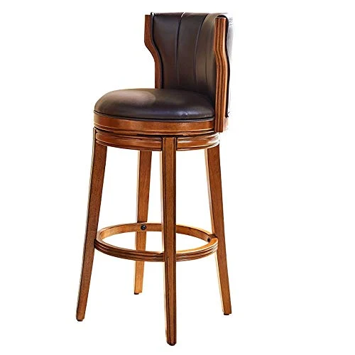 Seggiolone da bar Girevole da 360 gradi contatore altezza della barra di cuoio di legno Sgabello ciliegio e legno bar Kitc...