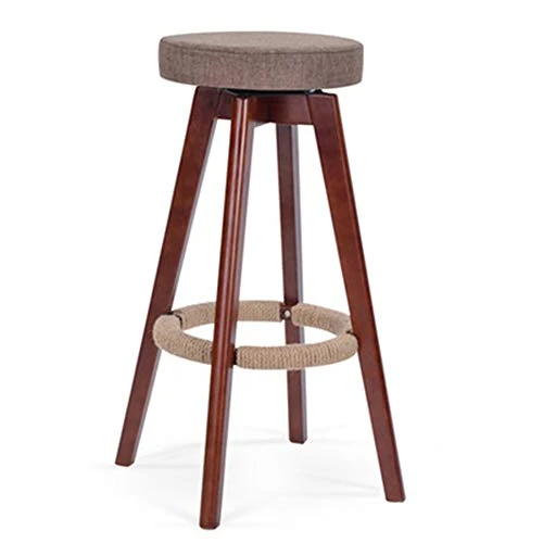 YDD Sgabello da Bar Girevole Legno massello, Cuscino Cotone/Pelle Morbida con Imbottitura Spugna ad Alta densità, Struttur...