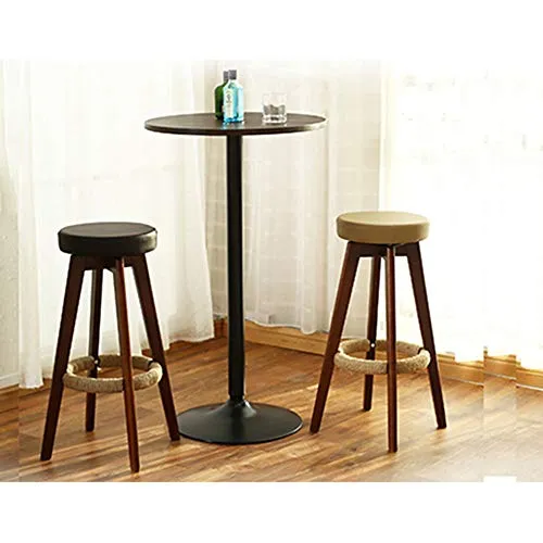 YDD Sgabello da Bar Girevole Legno massello, Cuscino Cotone/Pelle Morbida con Imbottitura Spugna ad Alta densità, Struttur...