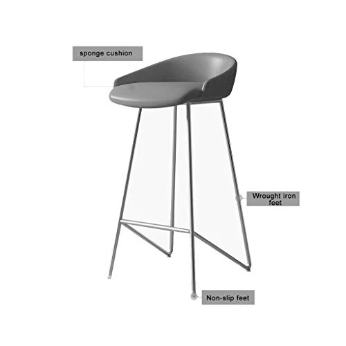 Sgabelli da Bar Sedia Cucina Sedia Senza braccioli con Seduta Ecopelle Sgabello Alto Minimalista Moderno con Schienale Gam...