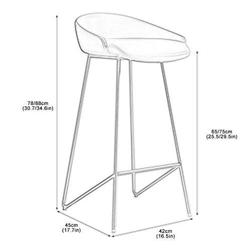 Sgabelli da Bar Sedia Cucina Sedia Senza braccioli con Seduta Ecopelle Sgabello Alto Minimalista Moderno con Schienale Gam...