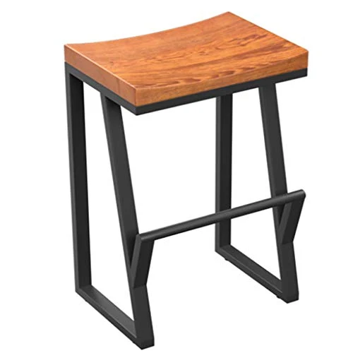 Sgabello da Bar Sgabello Imbottito Vintage Massivholz Hocker Barhocker Küche Frühstücksstuhl Barhocker Schmiedeeisen Beine...