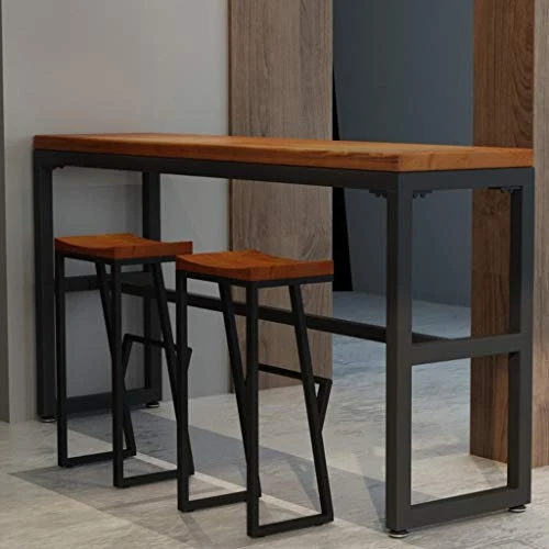 Sgabello da Bar Sgabello Imbottito Vintage Massivholz Hocker Barhocker Küche Frühstücksstuhl Barhocker Schmiedeeisen Beine...