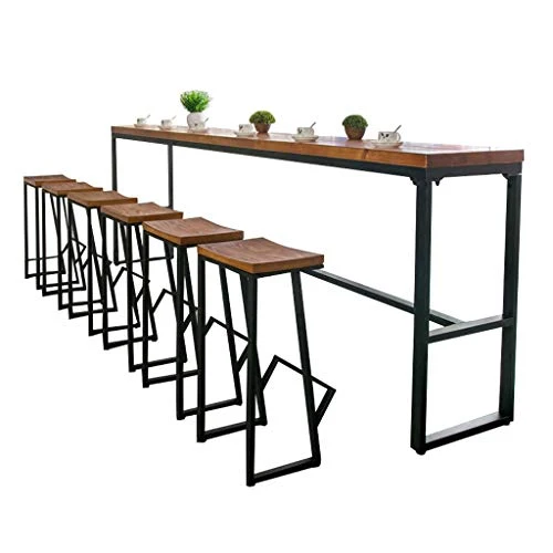 Sgabello da Bar Sgabello Imbottito Vintage Massivholz Hocker Barhocker Küche Frühstücksstuhl Barhocker Schmiedeeisen Beine...