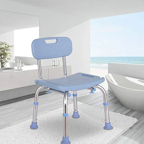 Sgabello da bagno antiscivolo per anziani,Sgabello fasciatoio regolabile soggiorno,Sedia da doccia alluminio per casa di c...