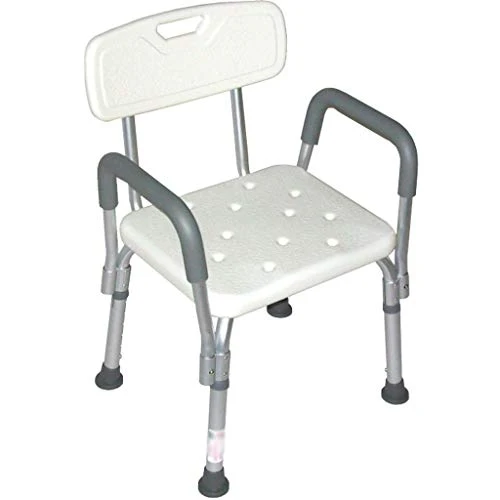 Sgabello da bagno domestico per anziani,Sedile da bagno regolabile altezza con braccioli,Sedia da doccia antiscivolo con s...