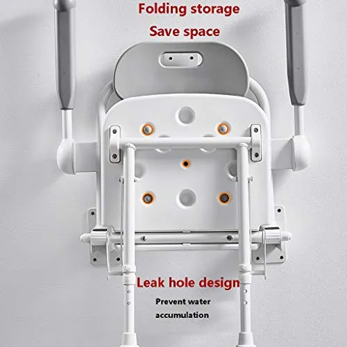 YHRJ Sedile da Bagno Parete per Anziani,Sgabello da Bagno Antiscivolo per la casa,Sedia da Doccia di Sicurezza con braccio...
