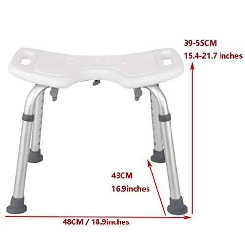 YHRJ Sgabello da Bagno Antiscivolo per Anziani,Sgabello per Doccia da Bagno Alluminio,Panche Doccia Regolabili Altezza per...