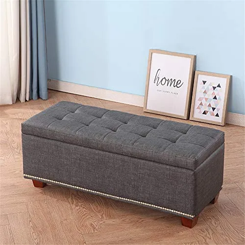 Pouf Contenitore Panche Sgabello Cassa pieghevole del tessuto del cuoio dello sgabello del piede del contenitore di giocat...