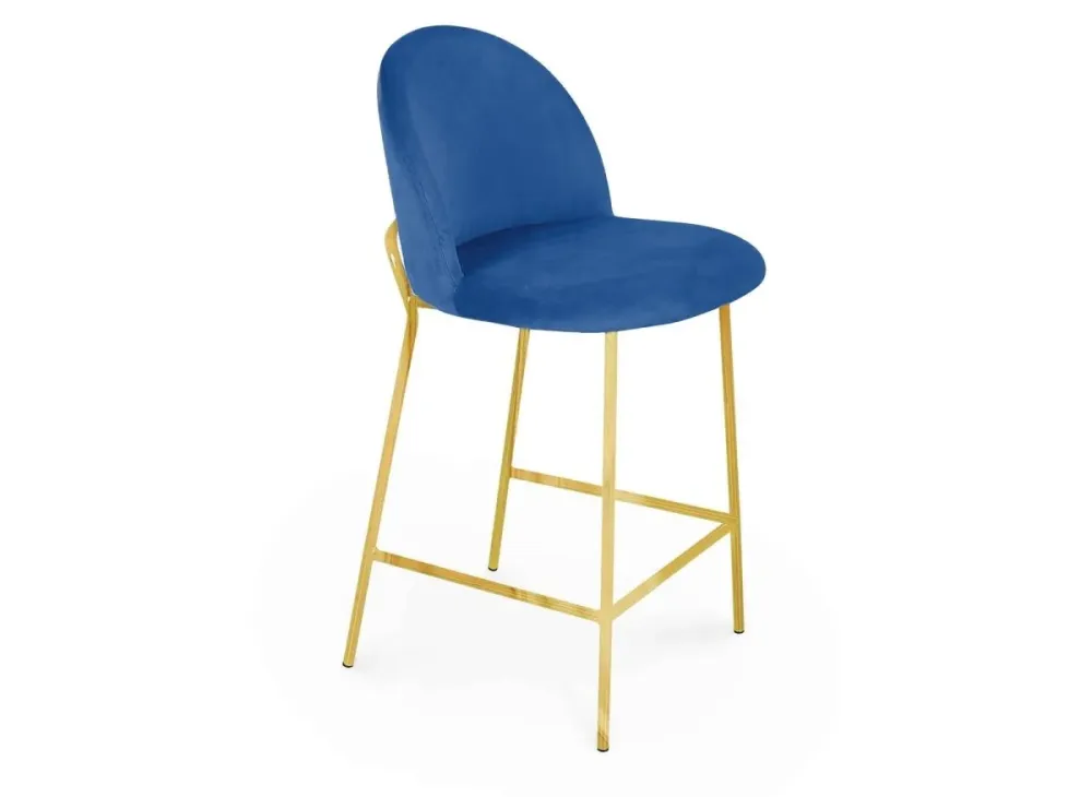 Set 2 designer bar stools blue velvet ARABEL YS