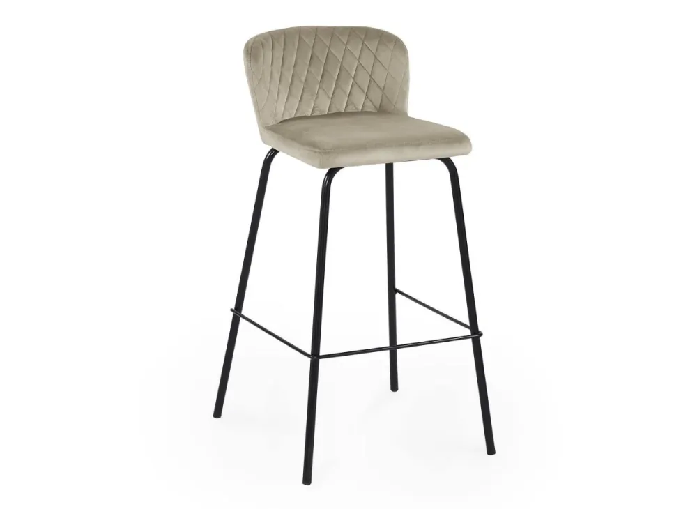 Set di 2 sgabelli da bar di design velluto beige BOSCO YS