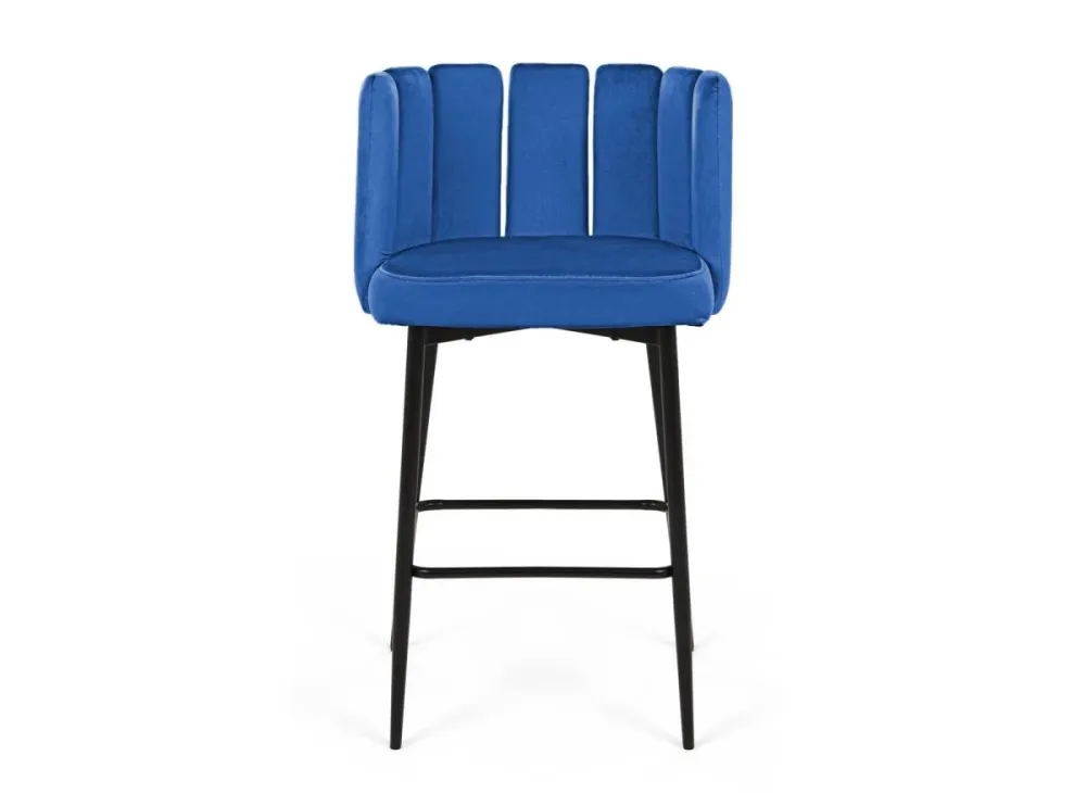 Set di 2 sgabelli da bar di design velluto blu DEBBY YS