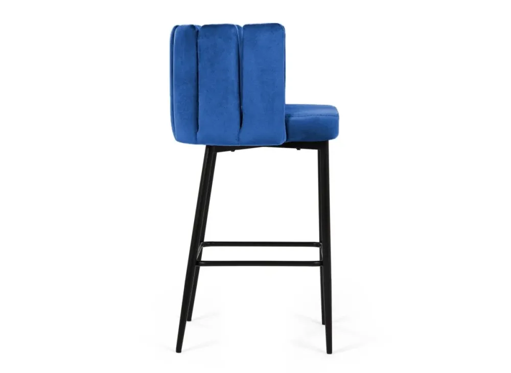 Set di 2 sgabelli da bar di design velluto blu DEBBY YS