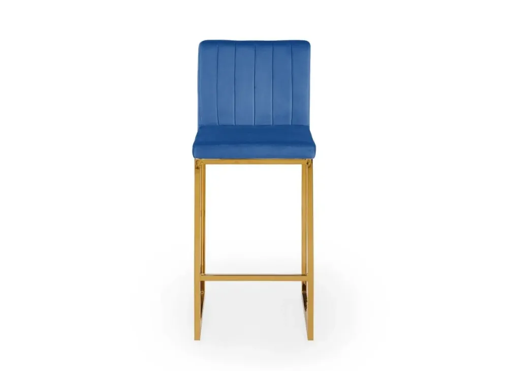 Set di 2 sgabelli da bar di design velluto blu FRIDA YS