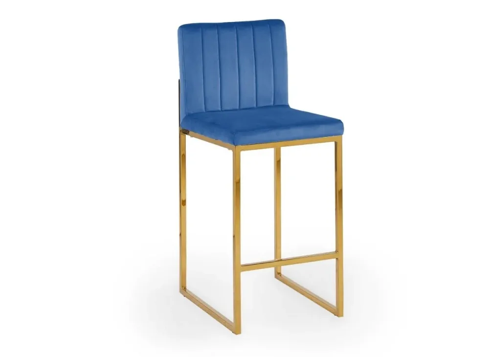 Set di 2 sgabelli da bar di design velluto blu FRIDA YS
