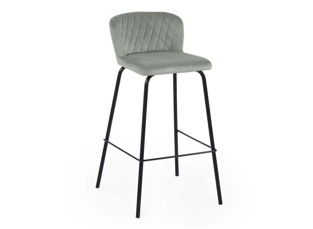 Set di 2 sgabelli da bar di design velluto grigio BOSCO YS